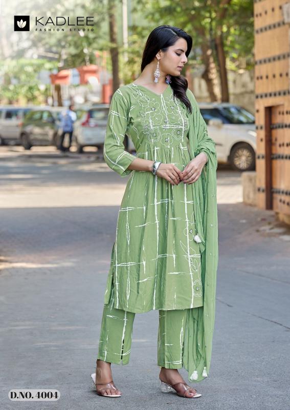 Kadlee rimzim 3pcs rayon print kurtis wholesale
